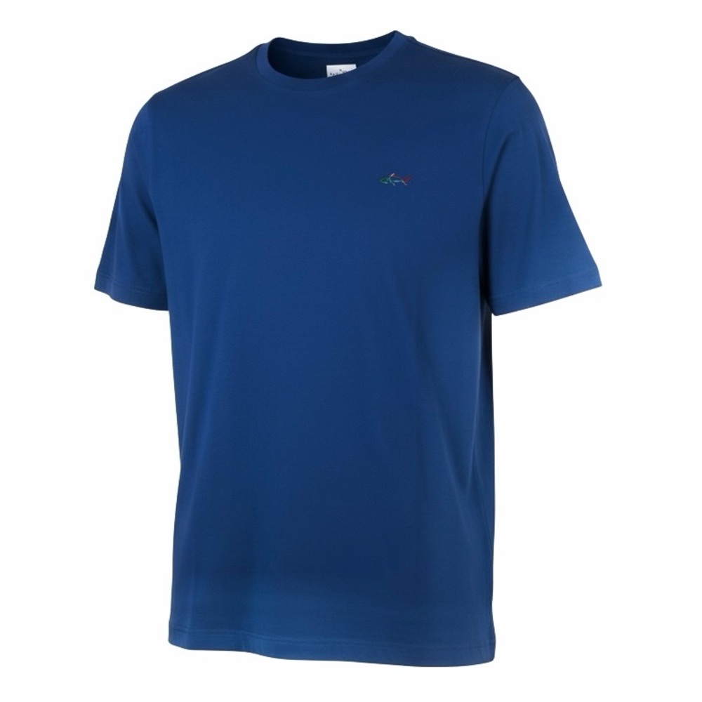 Greg Norman Blue Crewneck Soft Lux Shark Short Sleeve T-Shirt Size Large
